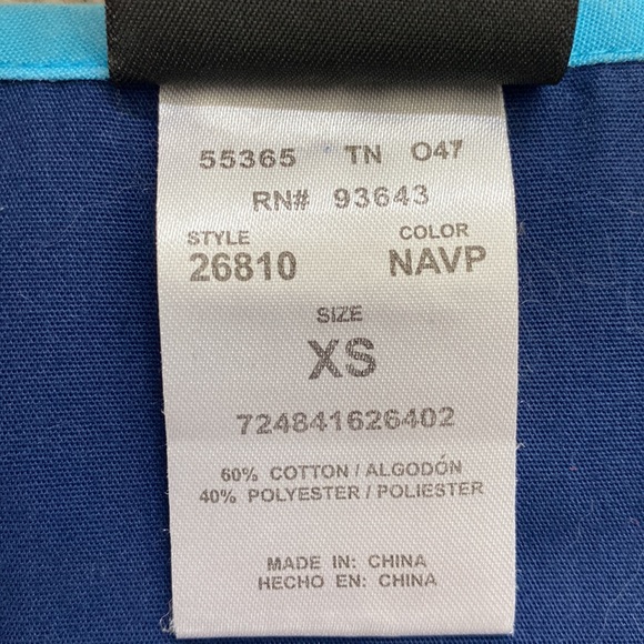 Navy and Light Blue Scrubs Top - Picture 3 of 5